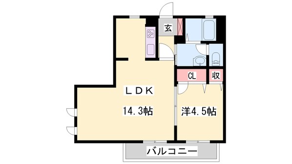 御着駅 徒歩23分 2階の物件間取画像